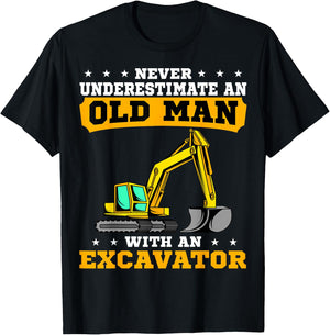 Heavy Equipment Operator Excavator Grandpa Grandfather T-Shirt - T-Shirt | Black