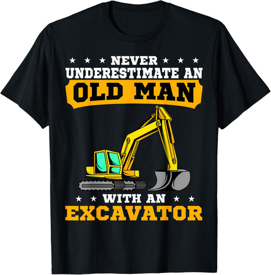 Heavy Equipment Operator Excavator Grandpa Grandfather T-Shirt - T-Shirt | Black