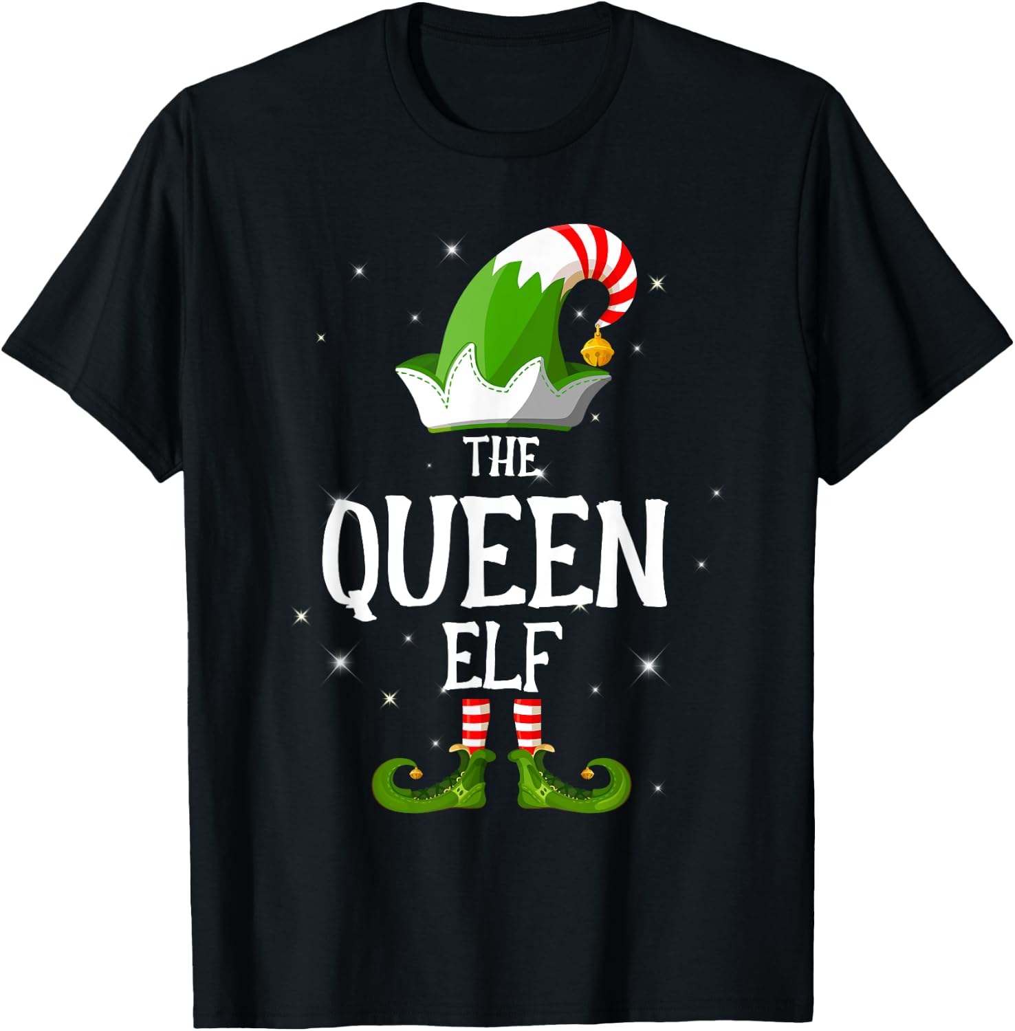 The Queen Elf Family Matching Group Christmas T-Shirt - T-Shirt | Black
