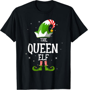 The Queen Elf Family Matching Group Christmas T-Shirt - T-Shirt | Black