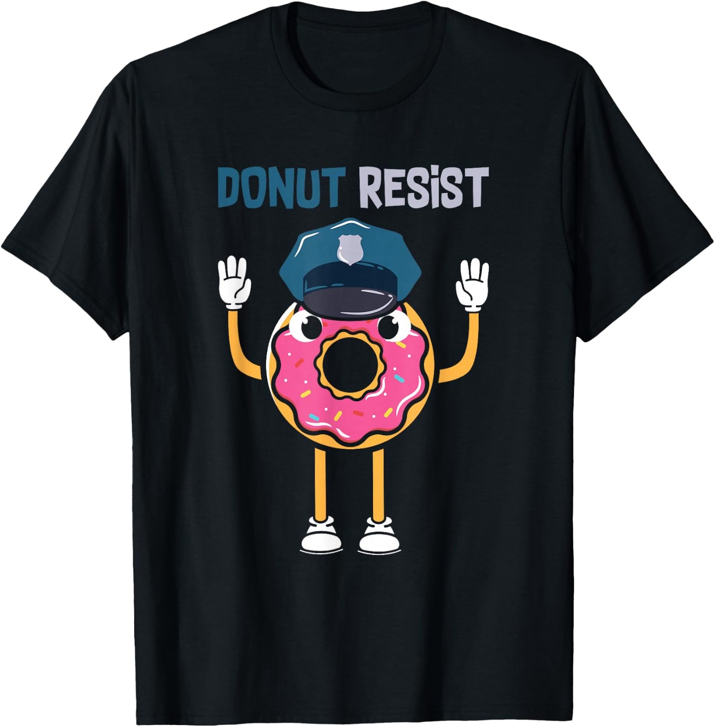 Donut Sprinkles Doughnut Fried Dough Sweet Snack Dessert T-Shirt - T-Shirt | Black