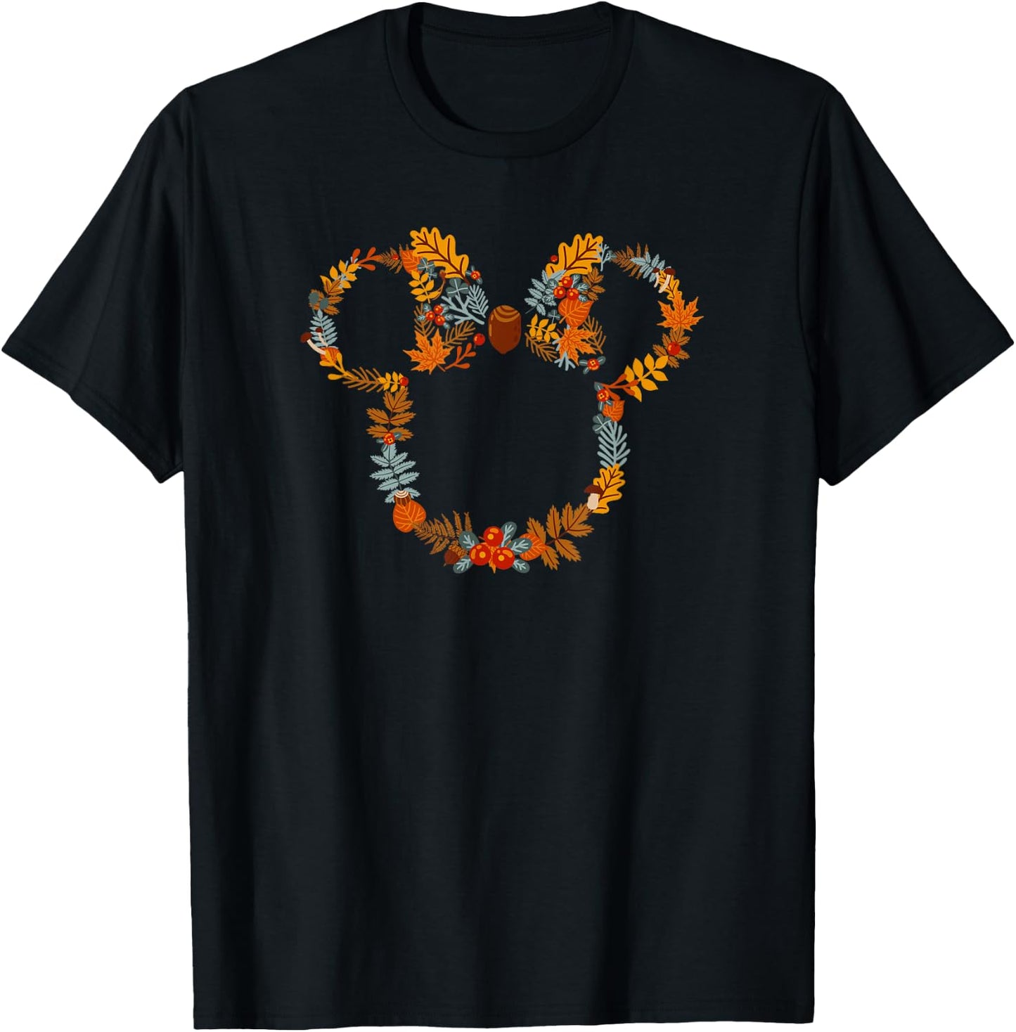Disney Mickey and Friends Autumn Foliage Mickey Ears Small T-Shirt - T-Shirt | Black