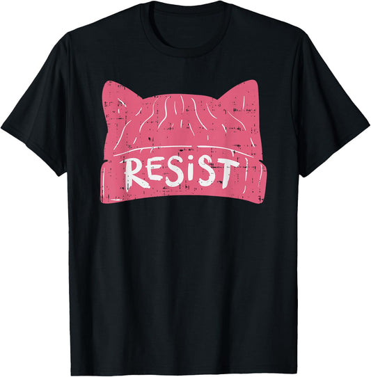 March Shirt Resist Pink Cat Hat January 19 2019 T-Shirt - T-Shirt | Black