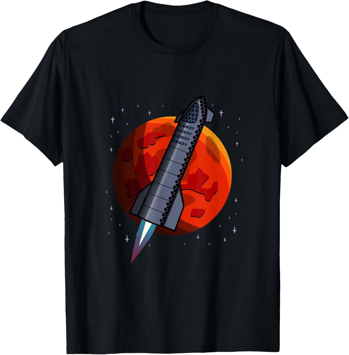 Starship Space Rocket X Mars Raptor Launch T-Shirt - T-Shirt | Black