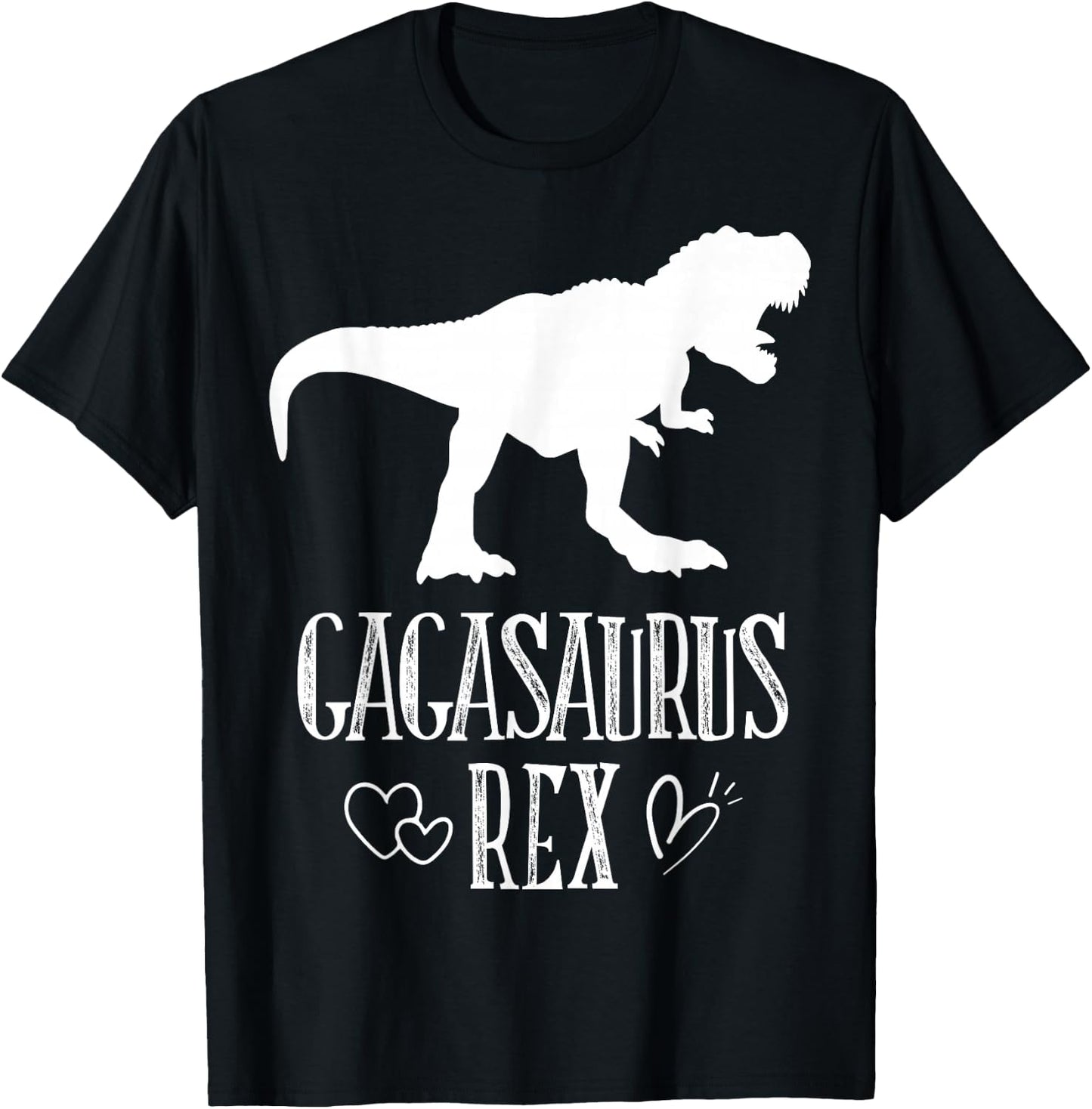Gaga Saurus Dinosaur Mother Grandma Funny Matching Family T-Shirt - T-Shirt | Black