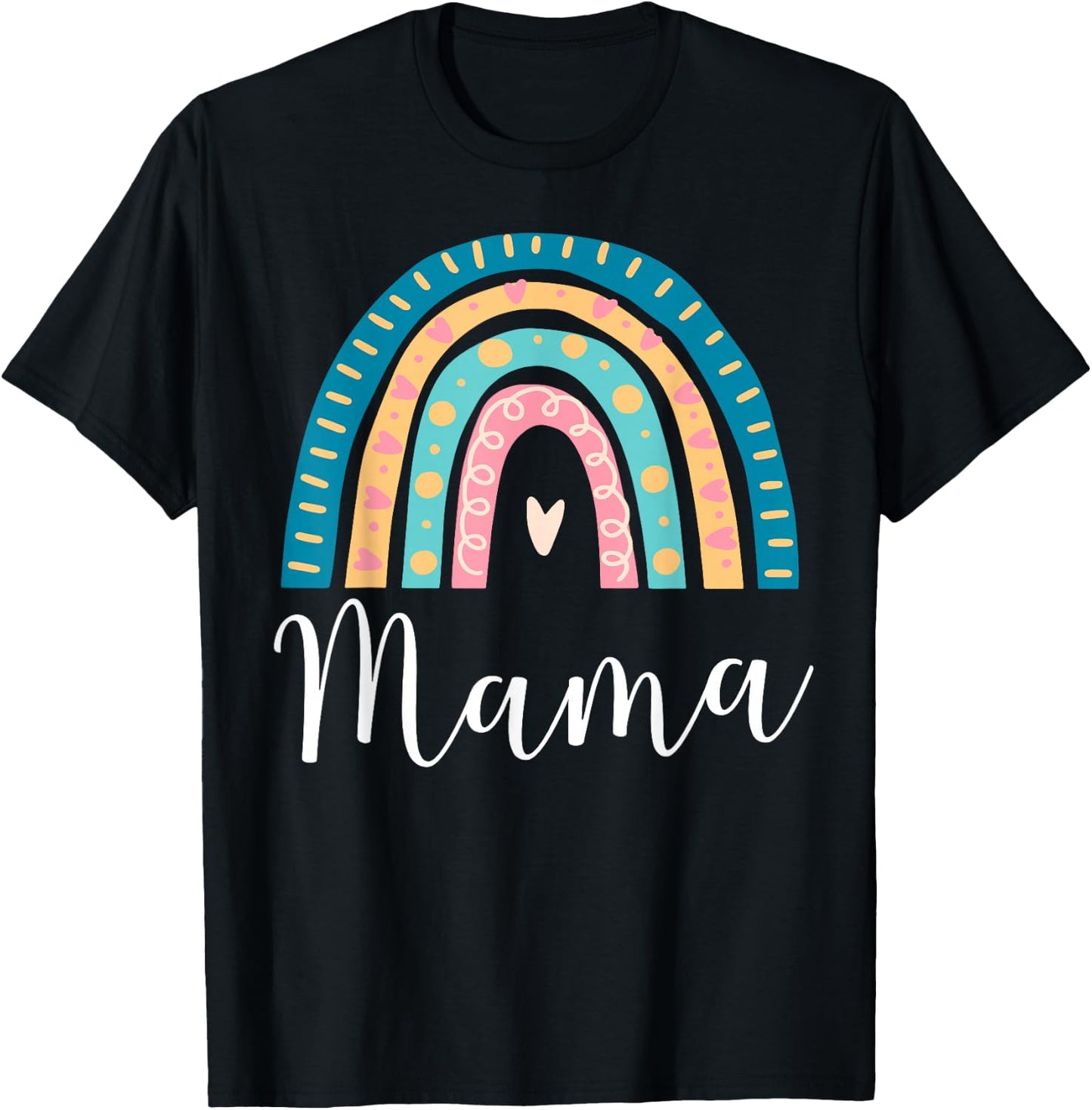 Mama Rainbow Gifts Mom Family Matching Birthday T-Shirt - T-Shirt | Black