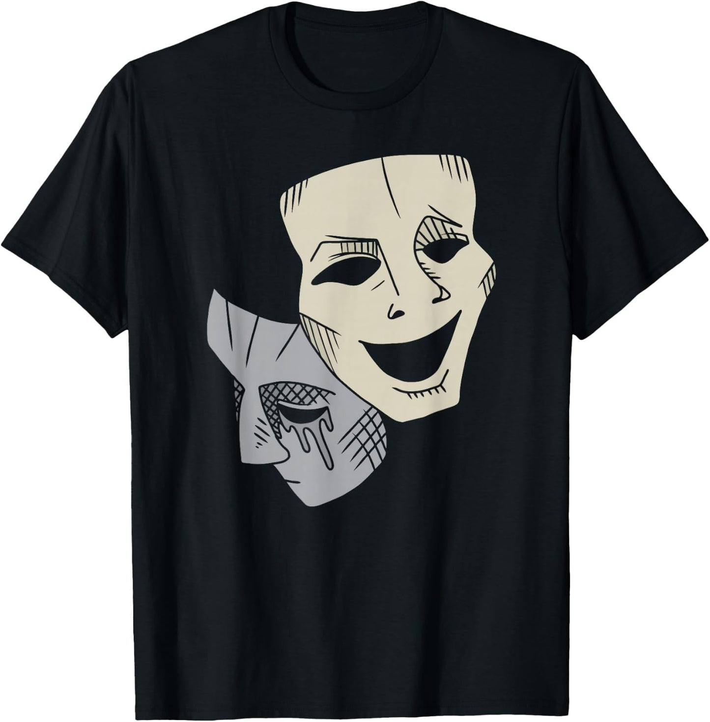 Comedy Tragedy Masks Theater Drama Club Matching Gift Coach T-Shirt - T-Shirt | Black