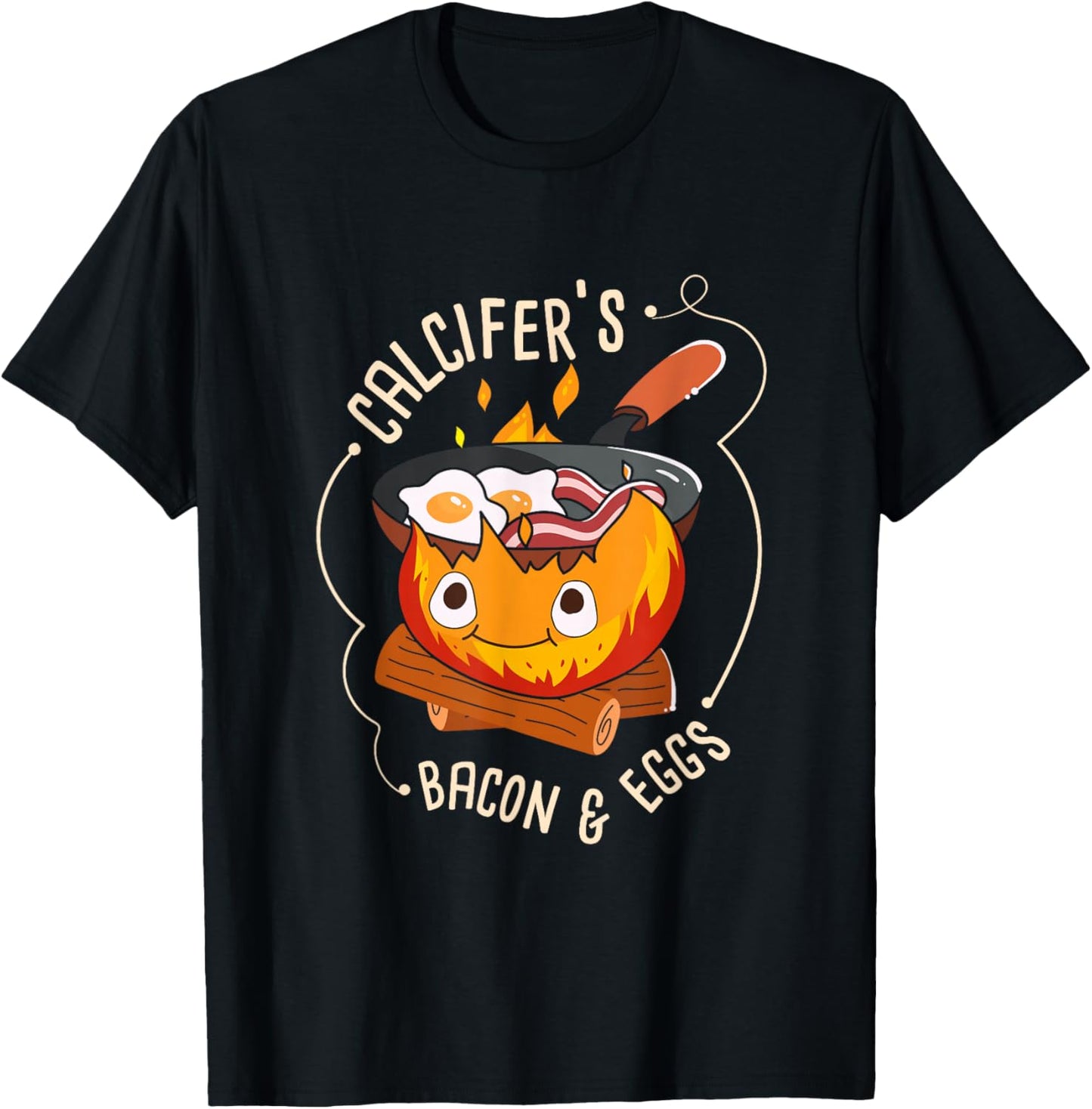 Calcifers Bacon And Egg I Camping Cooking I Bacon T-Shirt - T-Shirt | Black