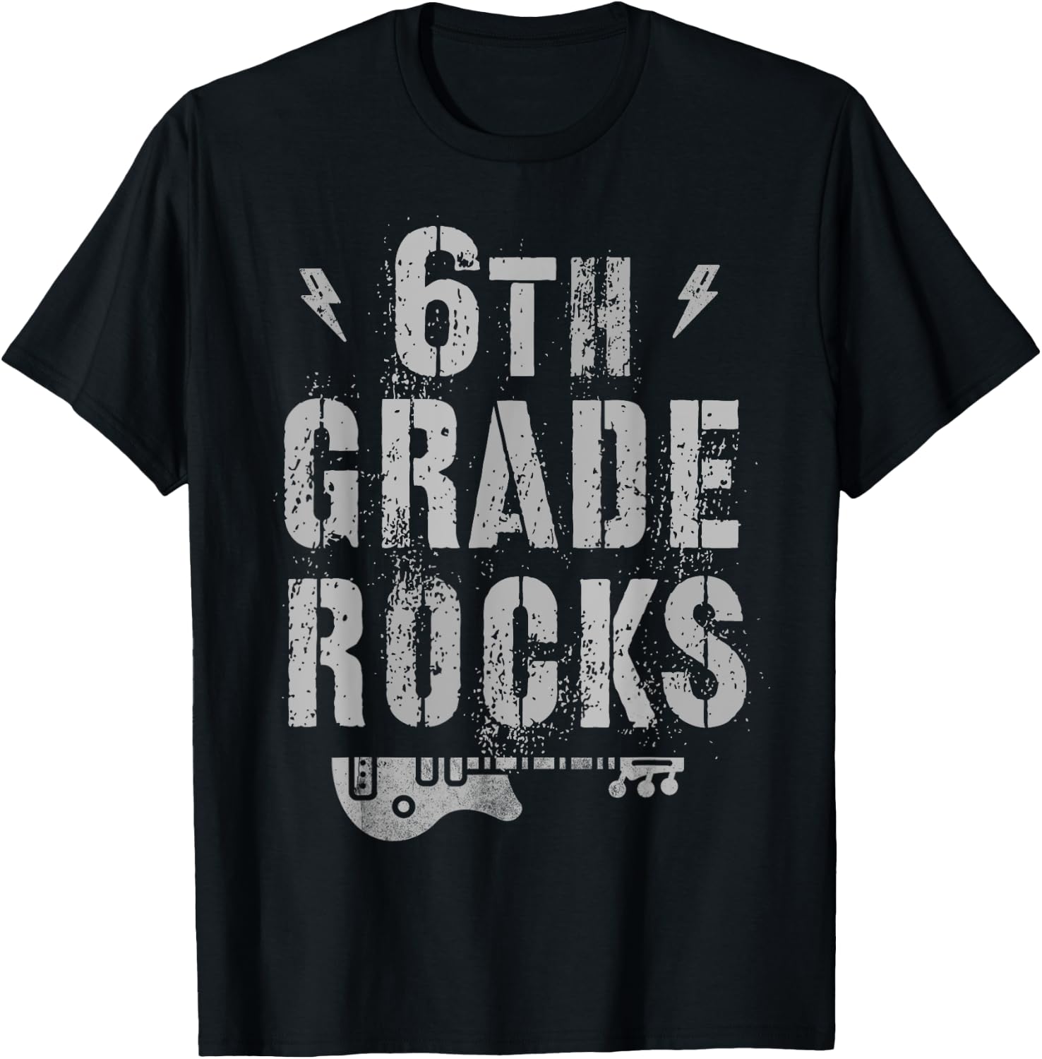 6th GRADE ROCKS Student Teacher Sixth Grader Rockstar Team T-Shirt - T-Shirt | Black