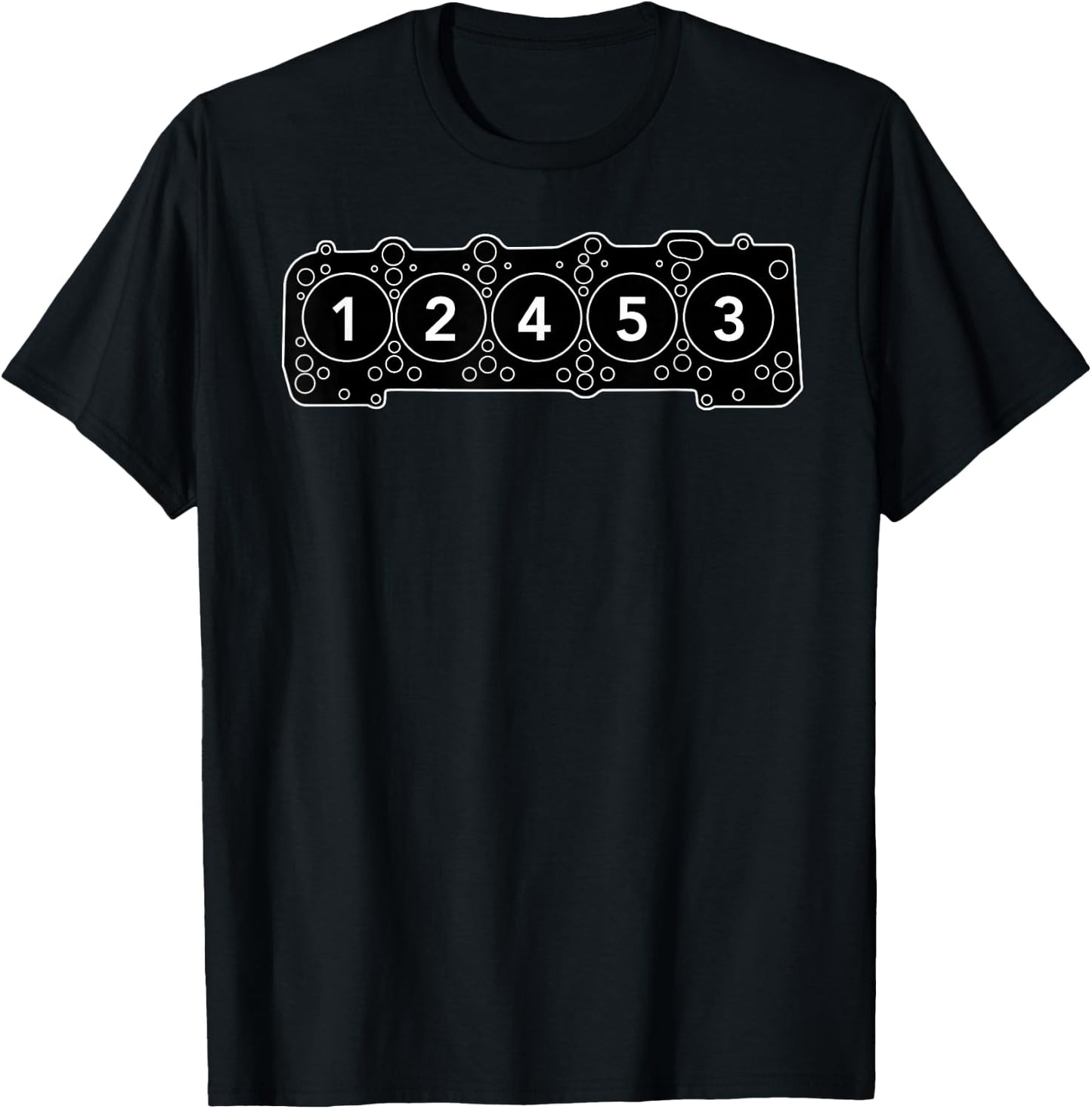 5 Cylinder Engine (Pearl Black) T-Shirt - T-Shirt | Black