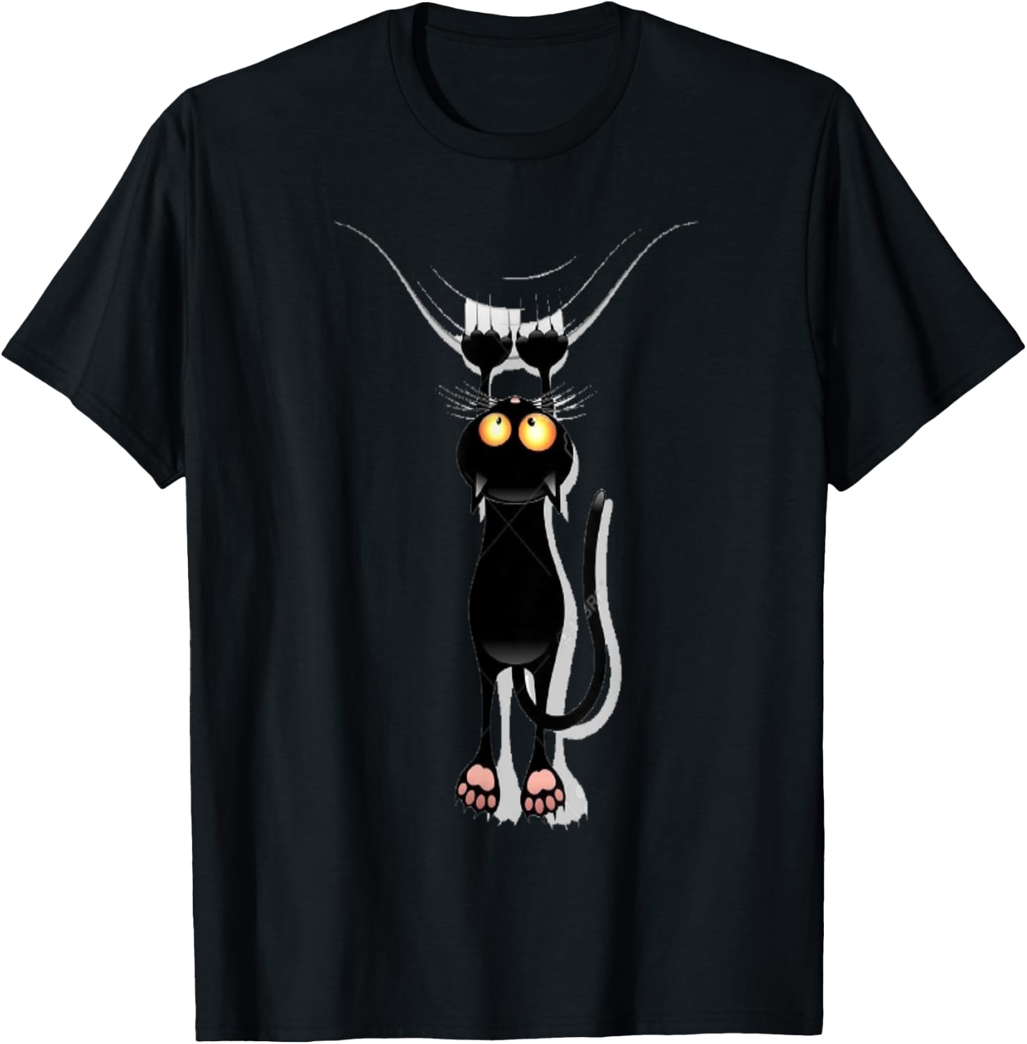 Cat Scratching T-Shirt - T-Shirt | Black