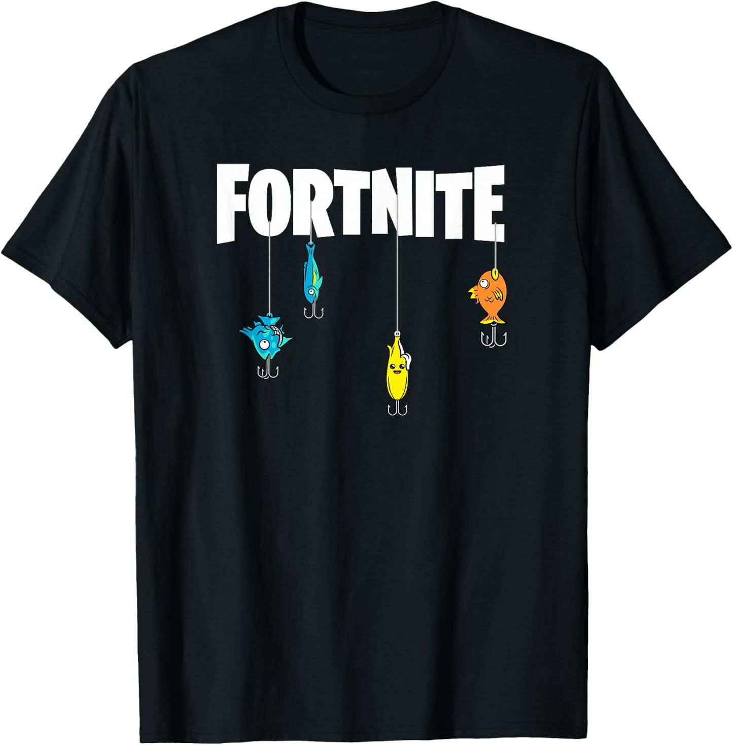 Fortnite Logo Lures White T-Shirt - T-Shirt | Black