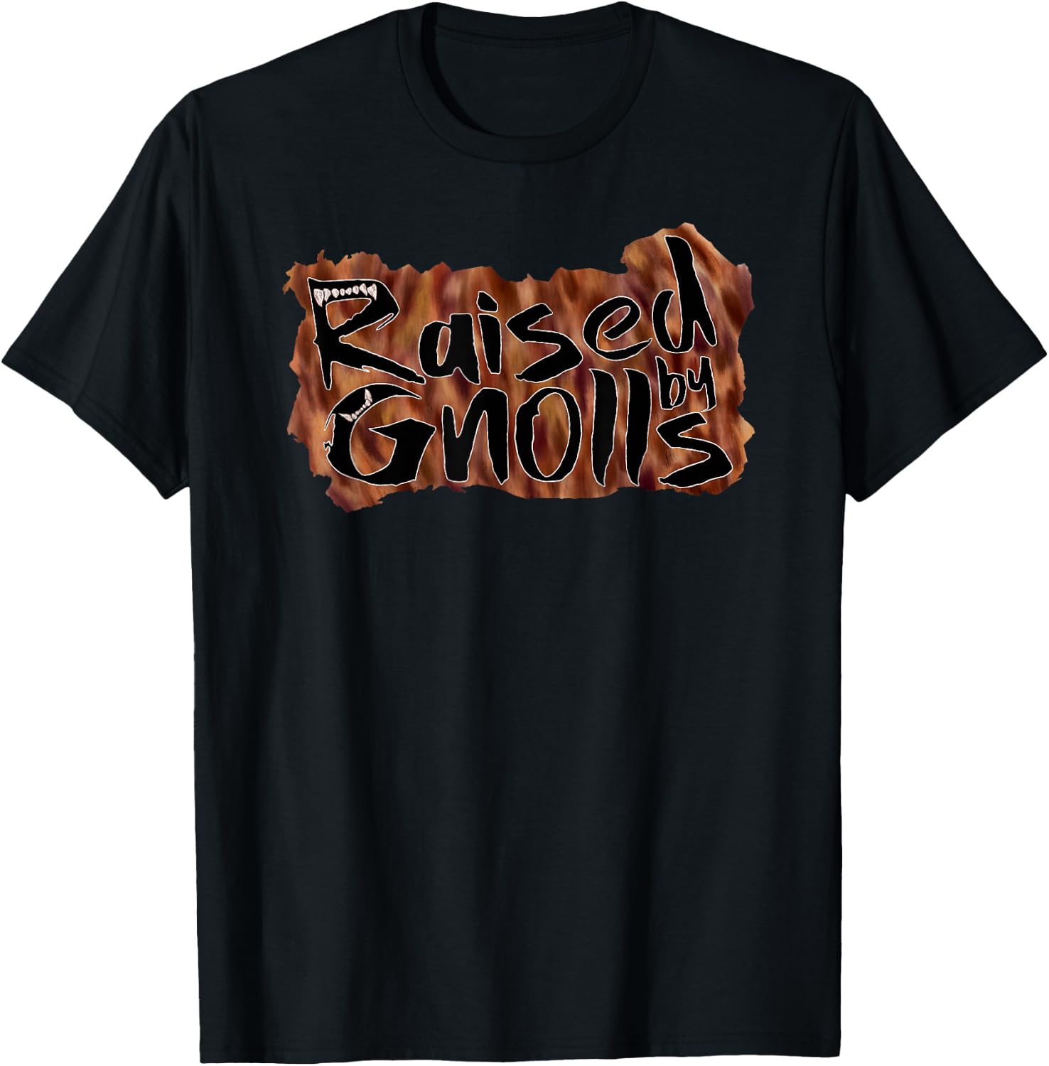 Raised By Gnolls Funny Tabletop Gaming T-Shirt - T-Shirt | Black