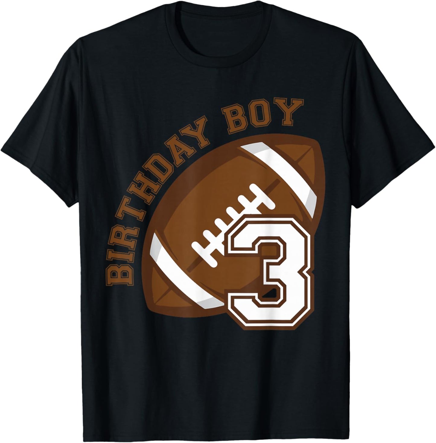 3rd Birthday Boy Football Ball Player Third 3 Year Old Gift T-Shirt - T-Shirt | Black