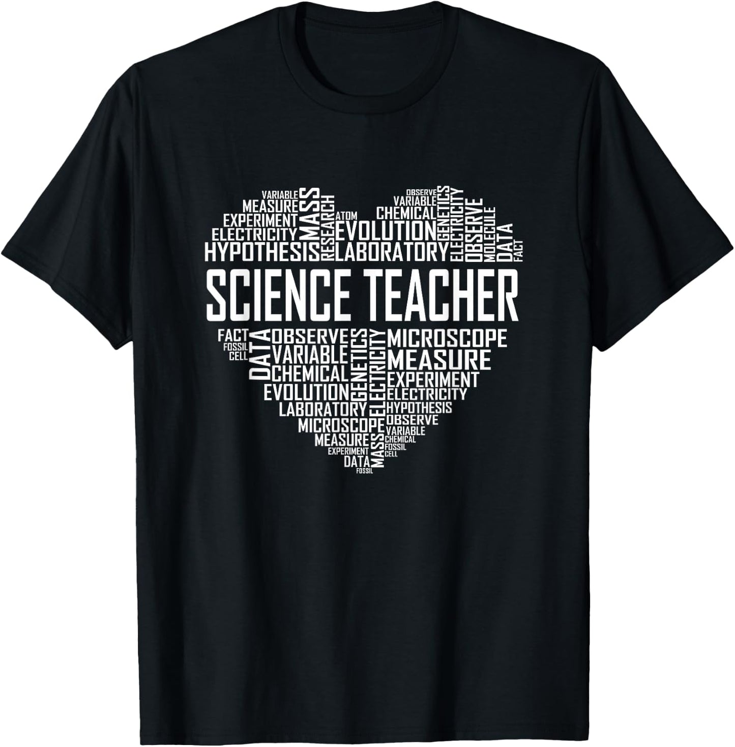 Science Teacher Heart Proud Science Teaching Design T-Shirt - T-Shirt | Black