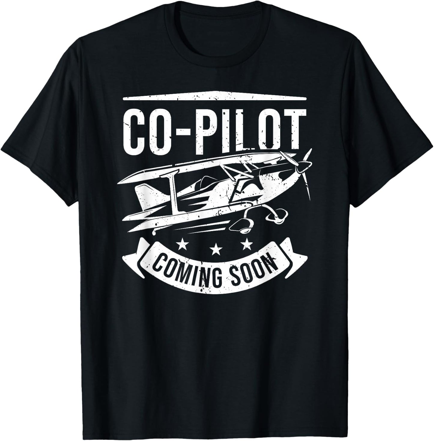 Co-Pilot Coming Soon Pregnancy Announcement Gift Shirt T-Shirt - T-Shirt | Black