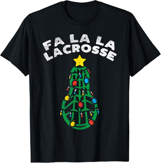 FA La Lacrosse Funny Christmas Lax Player Goalie Team Gift T-Shirt - T-Shirt | Black