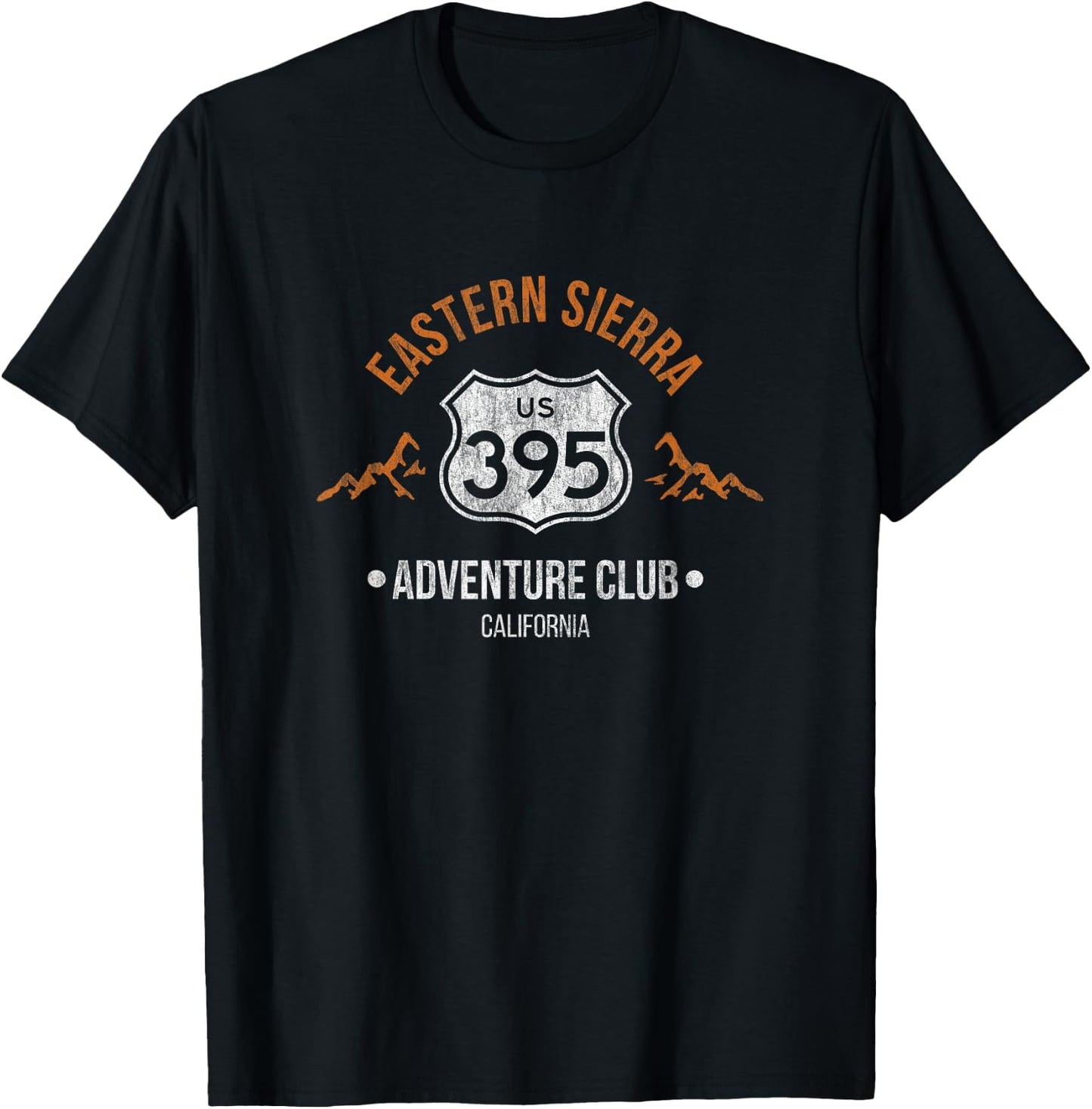California Highway 395 Eastern Sierra Hiking Adventure Club T-Shirt - T-Shirt | Black