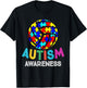 Autism Awareness Month Volleyball Sports Ribbon Women Shirt T-Shirt - T-Shirt | Black