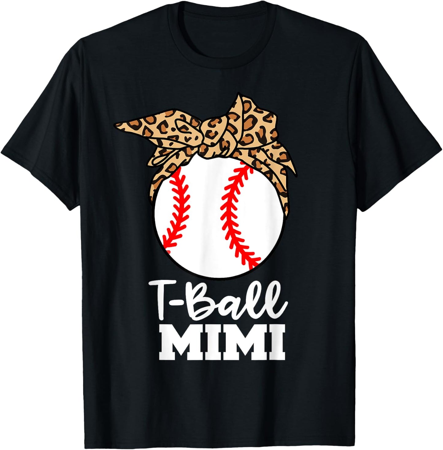 T-Ball Mimi Funny Leopard T-Ball Mimi T-Shirt - T-Shirt | Black