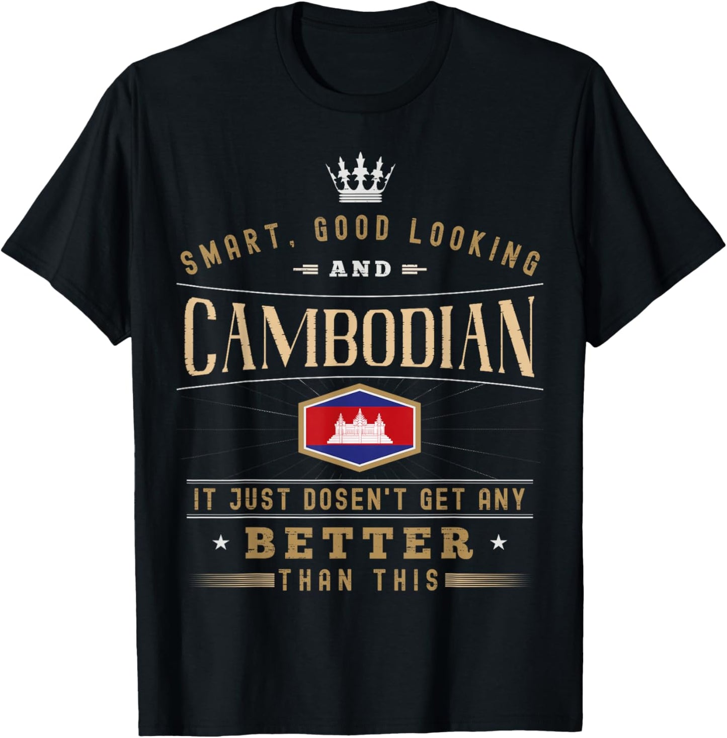 Cambodia Flag Souvenirs for Cambodians Men & Women T-Shirt - T-Shirt | Black