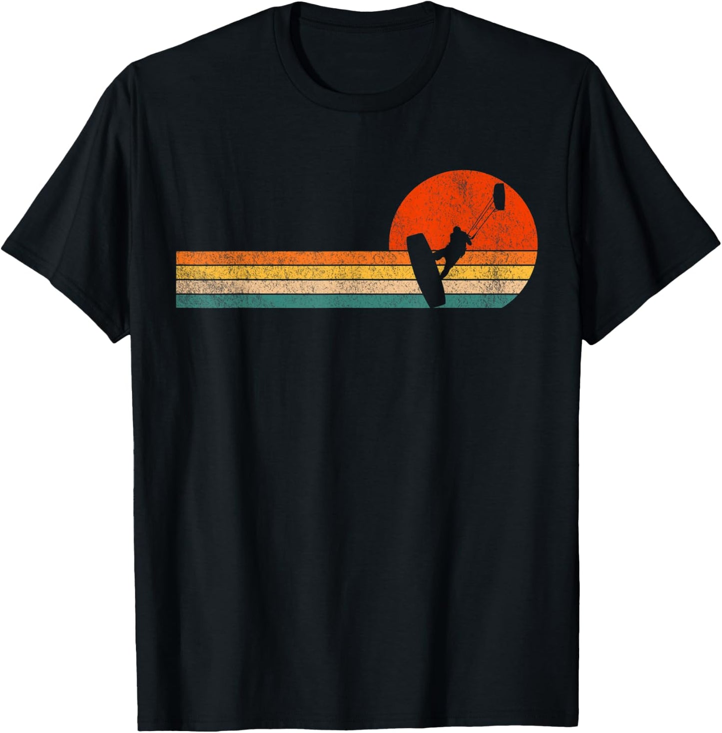 Retro Kitesurfing Kiteboarding Kitesurf Kiteboarder Vintage T-Shirt - T-Shirt | Black