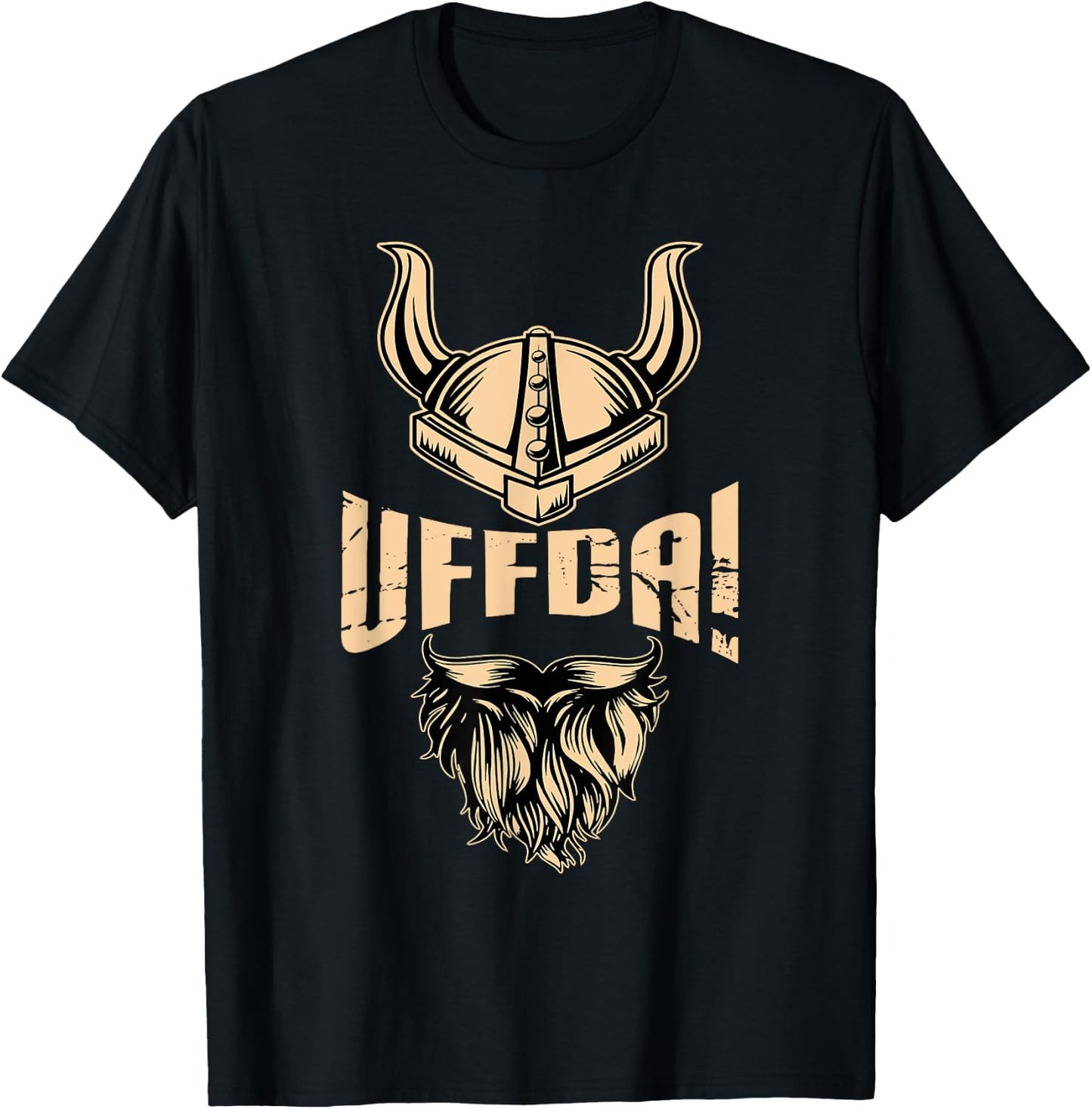 Norse Viking sayings Norsemen warrior Uff Da American Norwegian Quote Roots Viking Helmet Beard T-Shirt - T-Shirt | Black