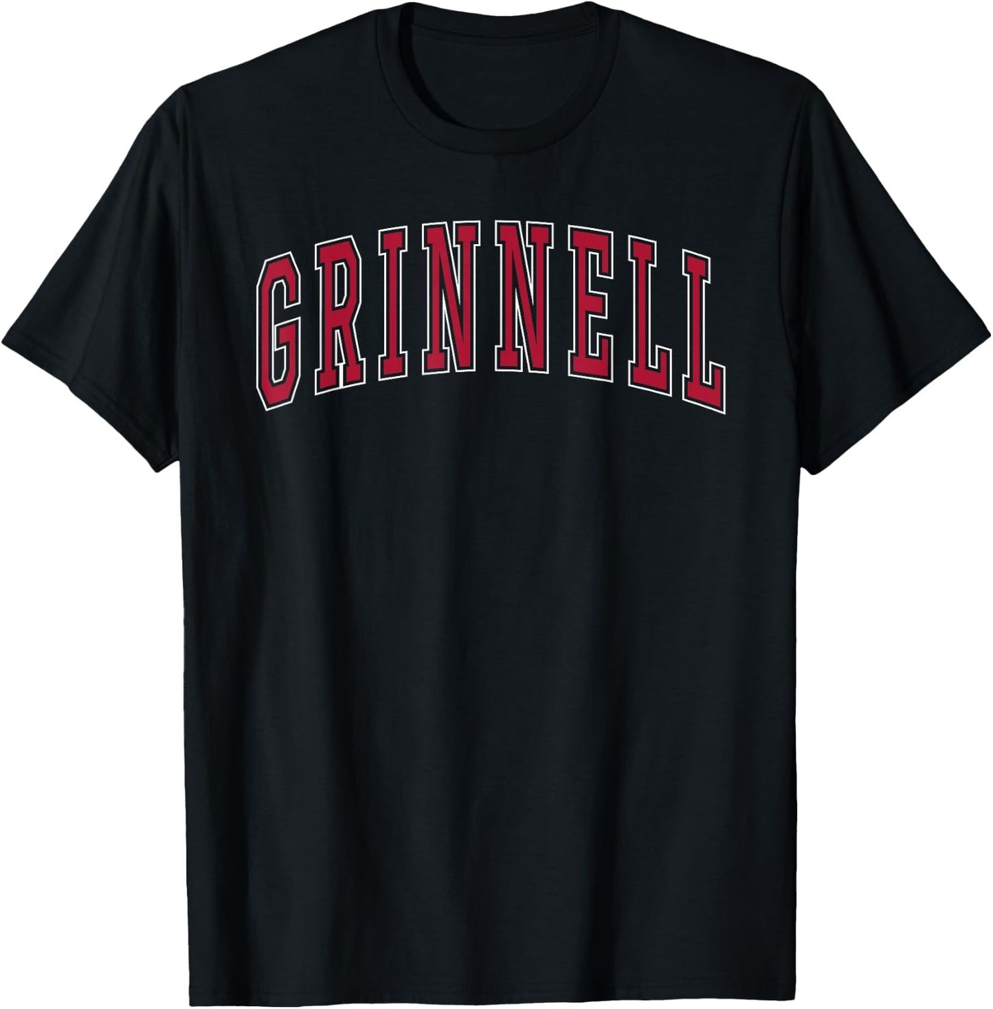 Grinnell Iowa Souvenir College Style Red Text T-Shirt - T-Shirt | Black