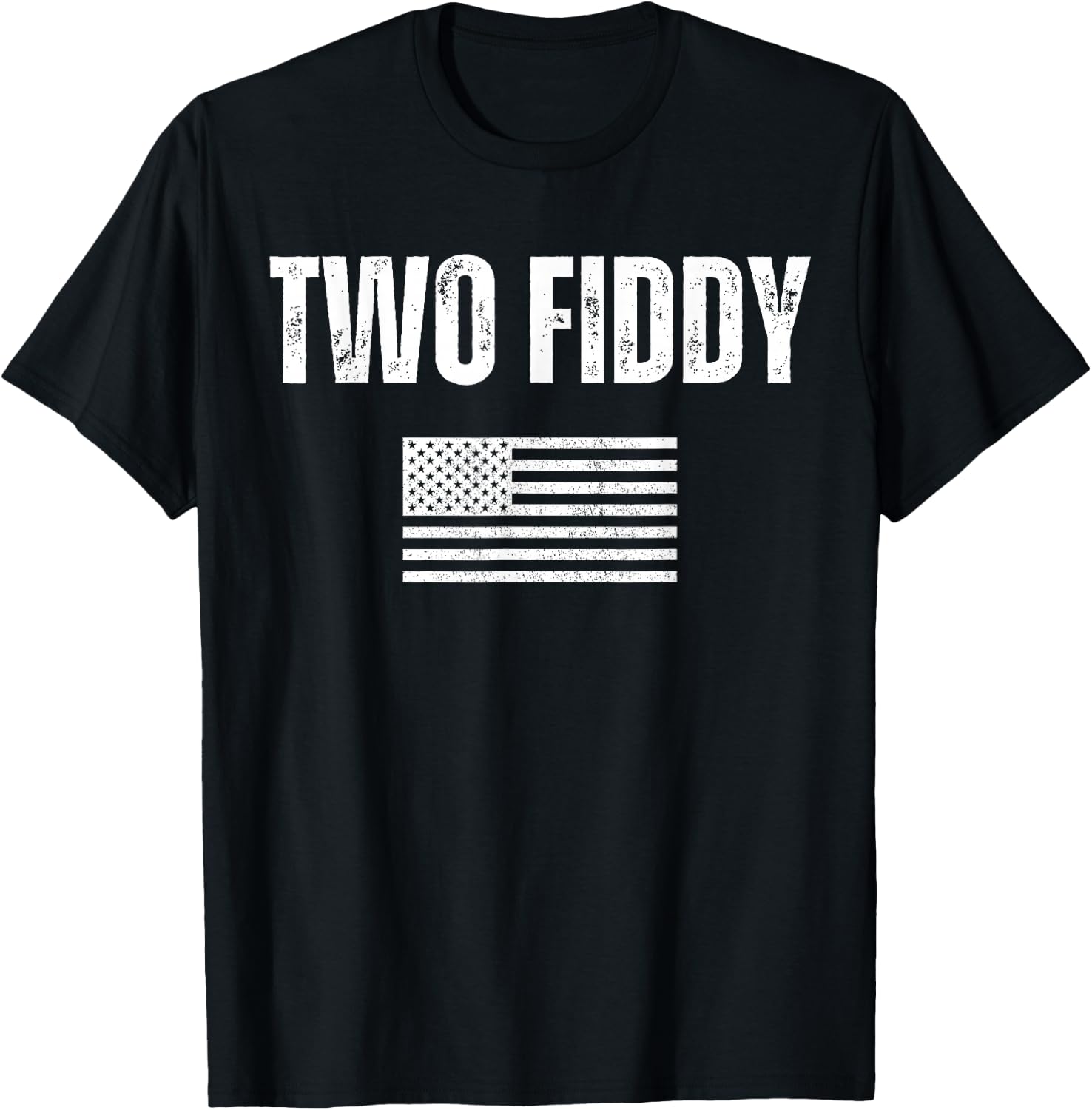 Two Fiddy American Flag Humor Patriot Meme T-Shirt - T-Shirt | Black