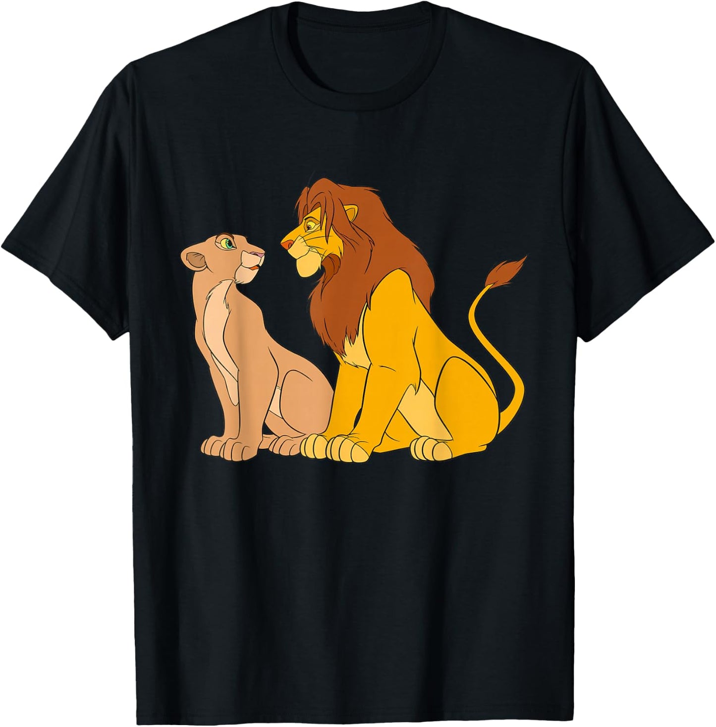 Disney The Lion King Adult Simba and Nala Together T-Shirt - T-Shirt | Black
