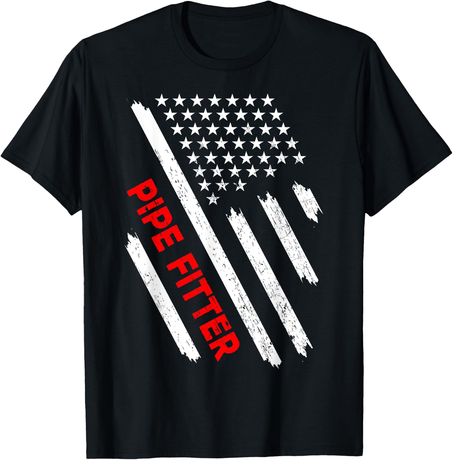 Pipe Fitter American Flag USA Pipefitter Welders Gift Kids Men T-Shirt - T-Shirt | Black
