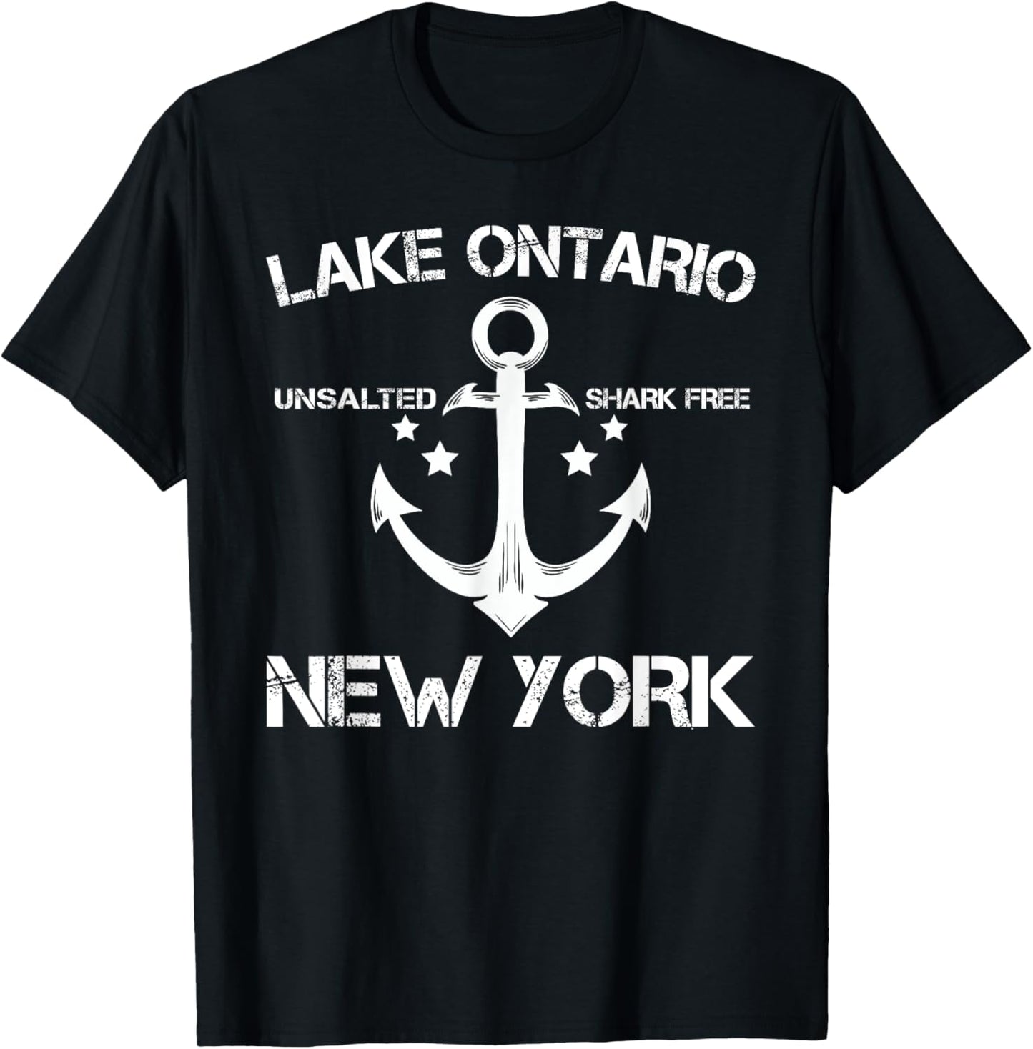 LAKE ONTARIO NEW YORK Funny Fishing Camping Summer Gift Women Girls Kids T-Shirt - T-Shirt | Black