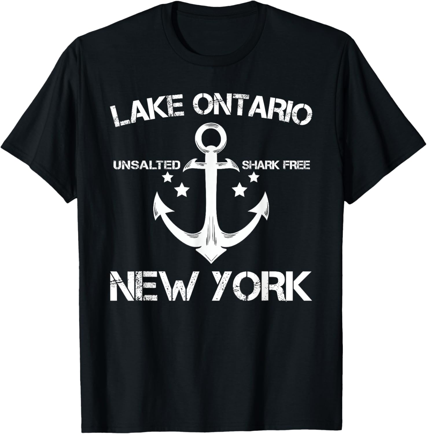 LAKE ONTARIO NEW YORK Funny Fishing Camping Summer Gift Women Girls Kids T-Shirt - T-Shirt | Black