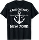 LAKE ONTARIO NEW YORK Funny Fishing Camping Summer Gift Women Girls Kids T-Shirt - T-Shirt | Black