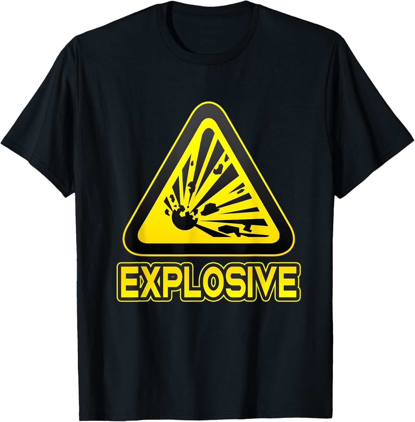 Explosive Funny Hazard Symbol Explosion Whim Fun T-Shirt - T-Shirt | Black