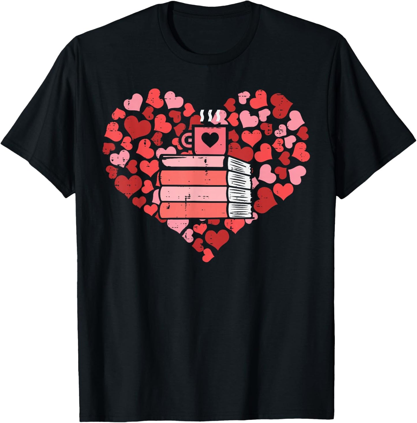 Book Heart Cute Read Book Reading Librarian Across America T-Shirt - T-Shirt | Black