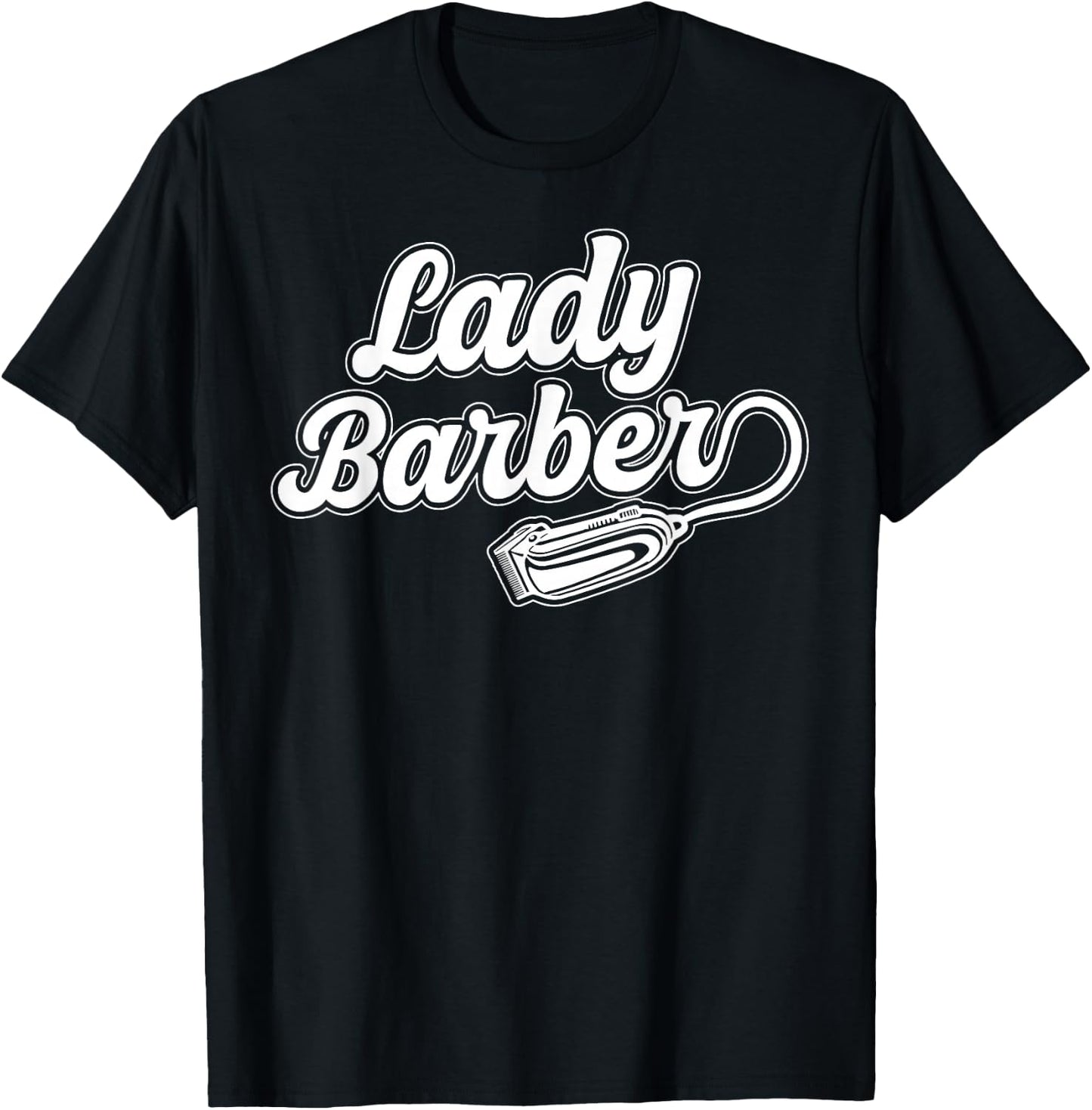 Lady Barber Female Barber Female Hairdresser Girl T-Shirt - T-Shirt | Black