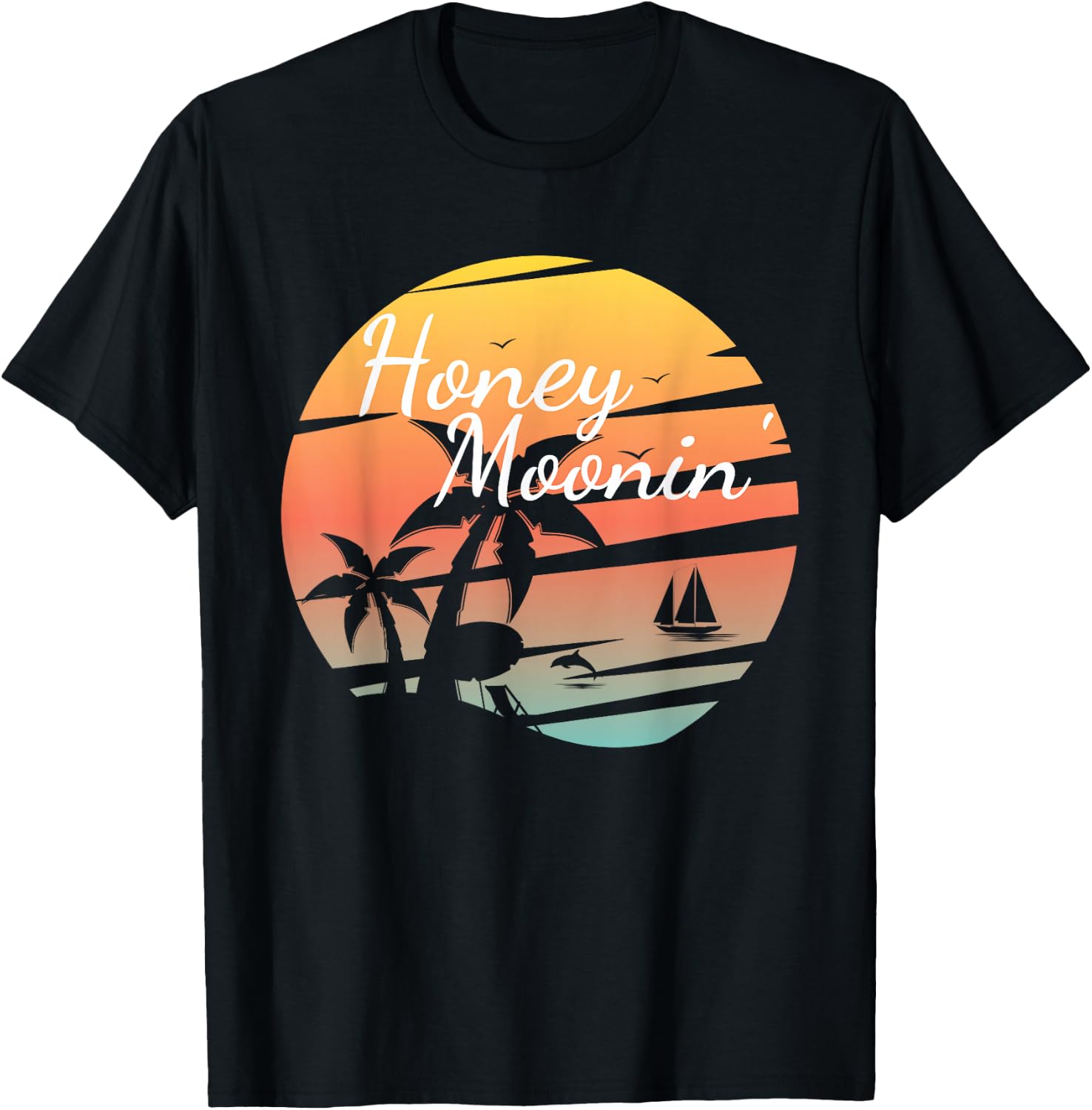 Honeymoon Couples - Just Married Matching Honeymooning Trip T-Shirt - T-Shirt | Black