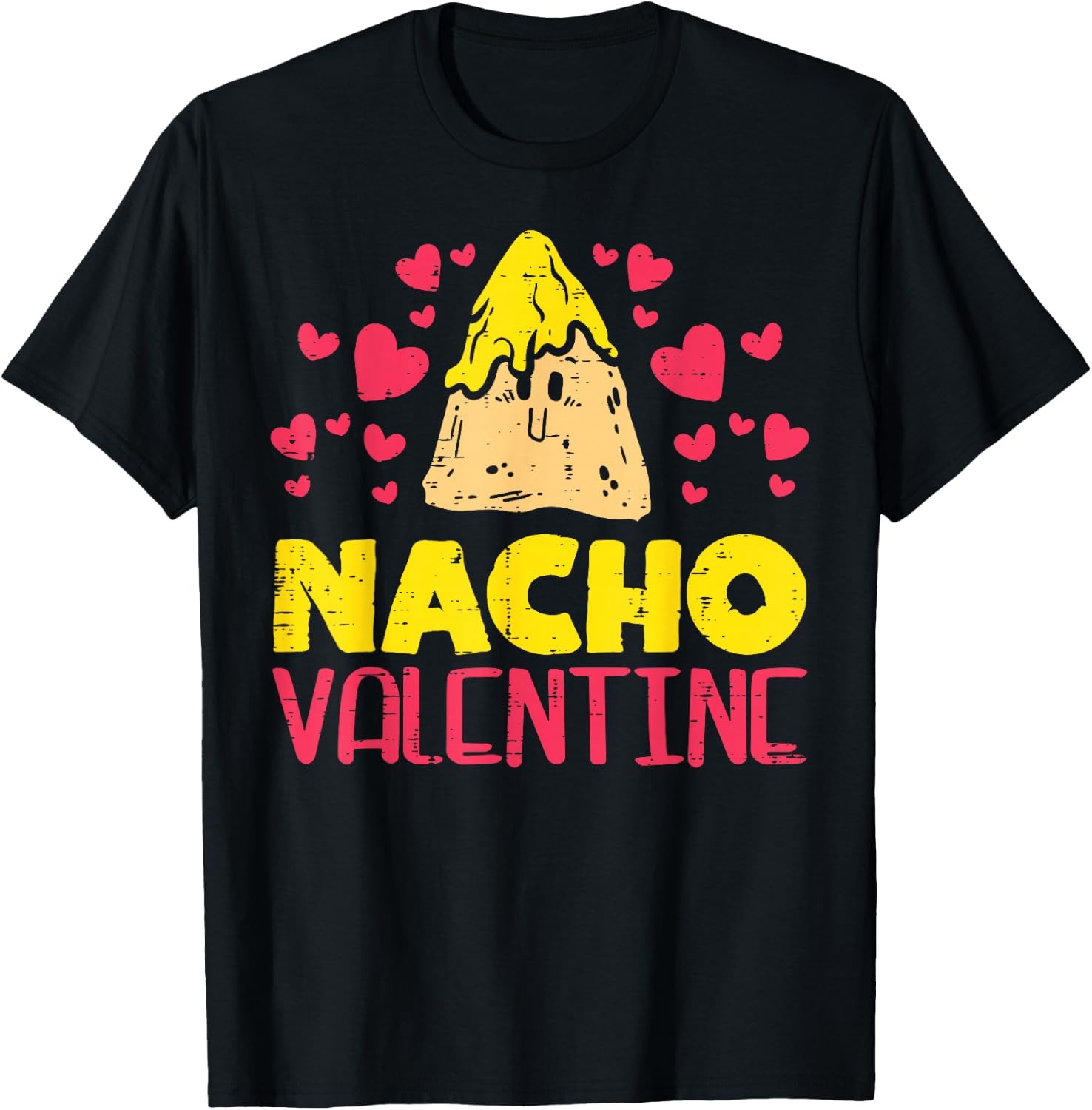 Nacho Valentine Funny Valentines Day Food Pun Mexican Gift T-Shirt - T-Shirt | Black