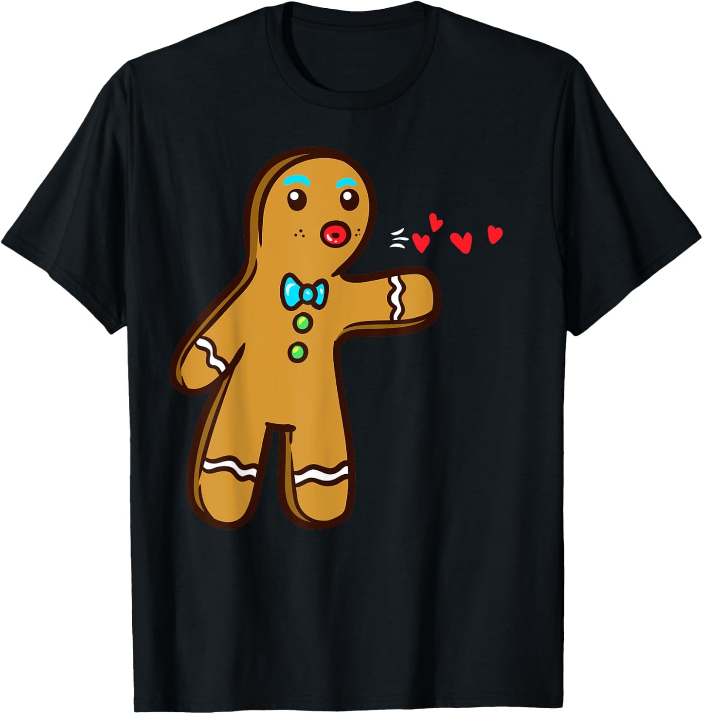 Gingerbread Cookie Matching Couple Christmas T-Shirt - T-Shirt | Black