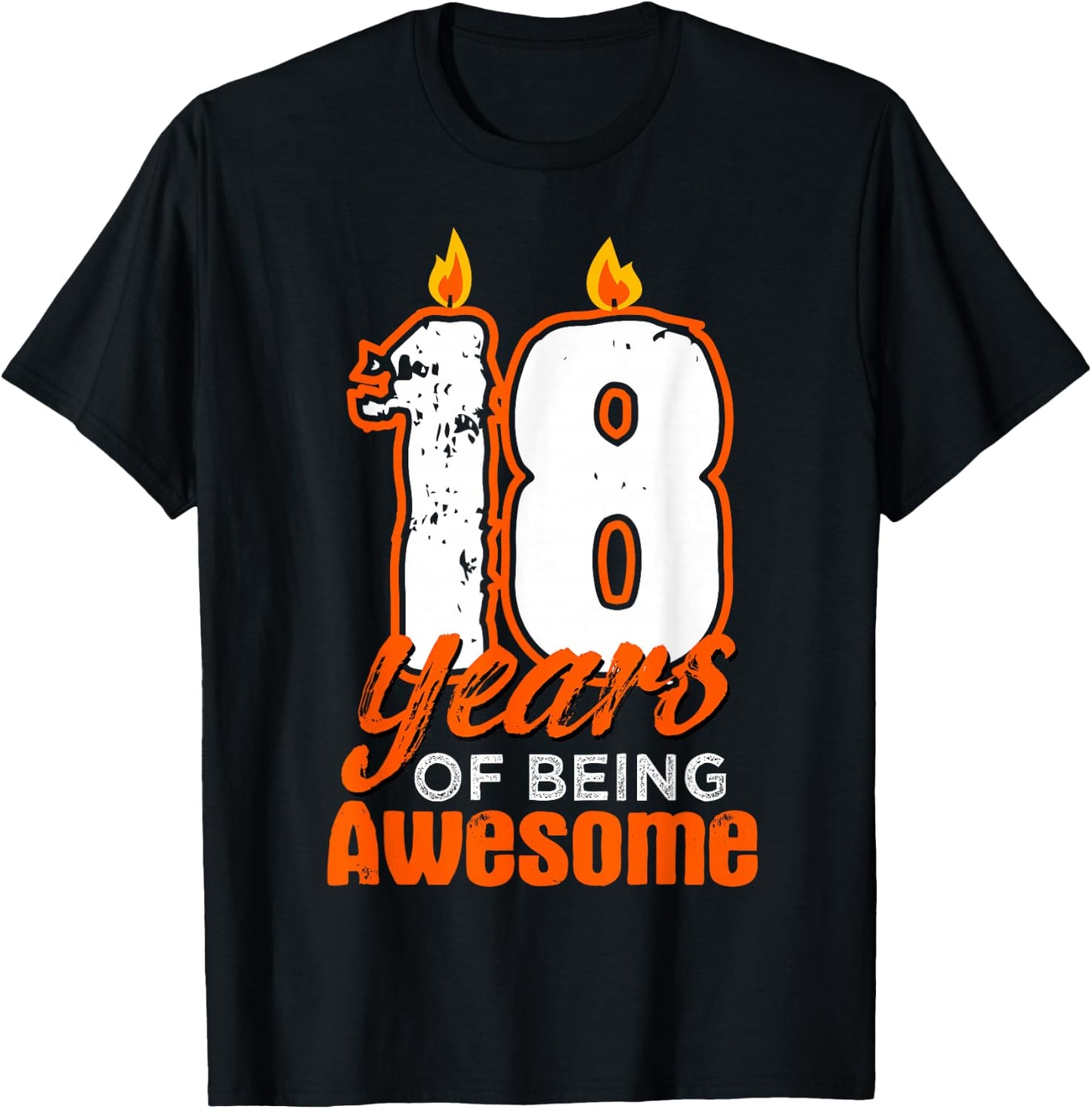 Candle 18 Birthday Party Wishes Cake Decoration Candlelight T-Shirt - T-Shirt | Black