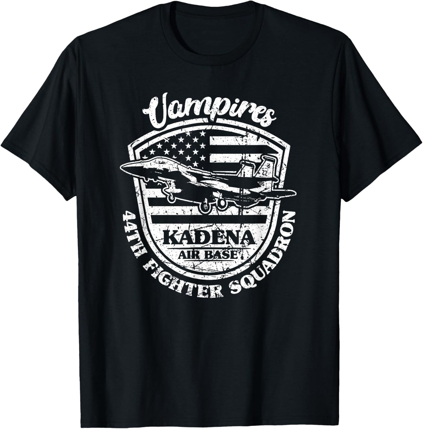 44th Fighter Squadron Vampires Kadena Air Base Okinawa Japan T-Shirt - T-Shirt | Black