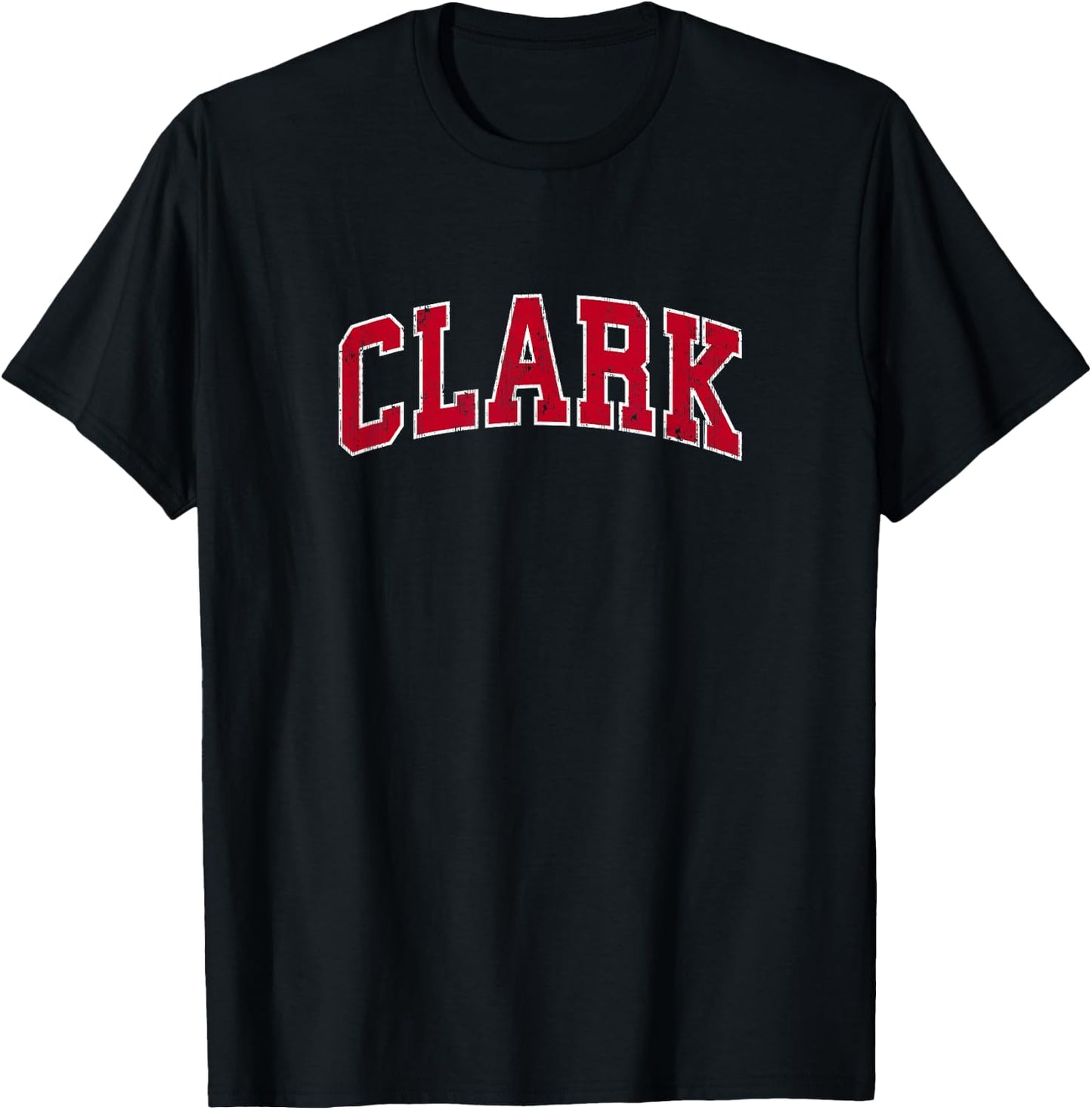 Clark New Jersey NJ Vintage Sports Design Red Design T-Shirt - T-Shirt | Black