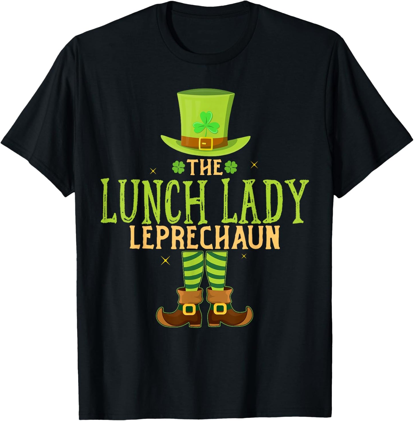 The Lunch Lady Leprechaun Funny Matching St Patricks Day T-Shirt - T-Shirt | Black