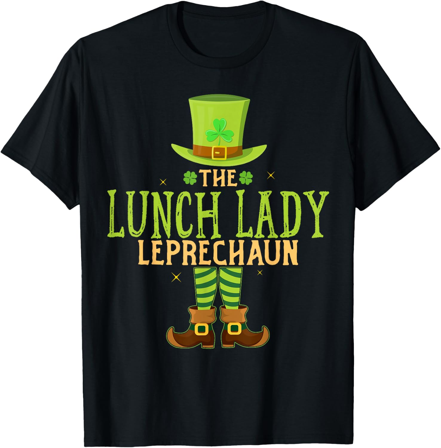 The Lunch Lady Leprechaun Funny Matching St Patricks Day T-Shirt - T-Shirt | Black