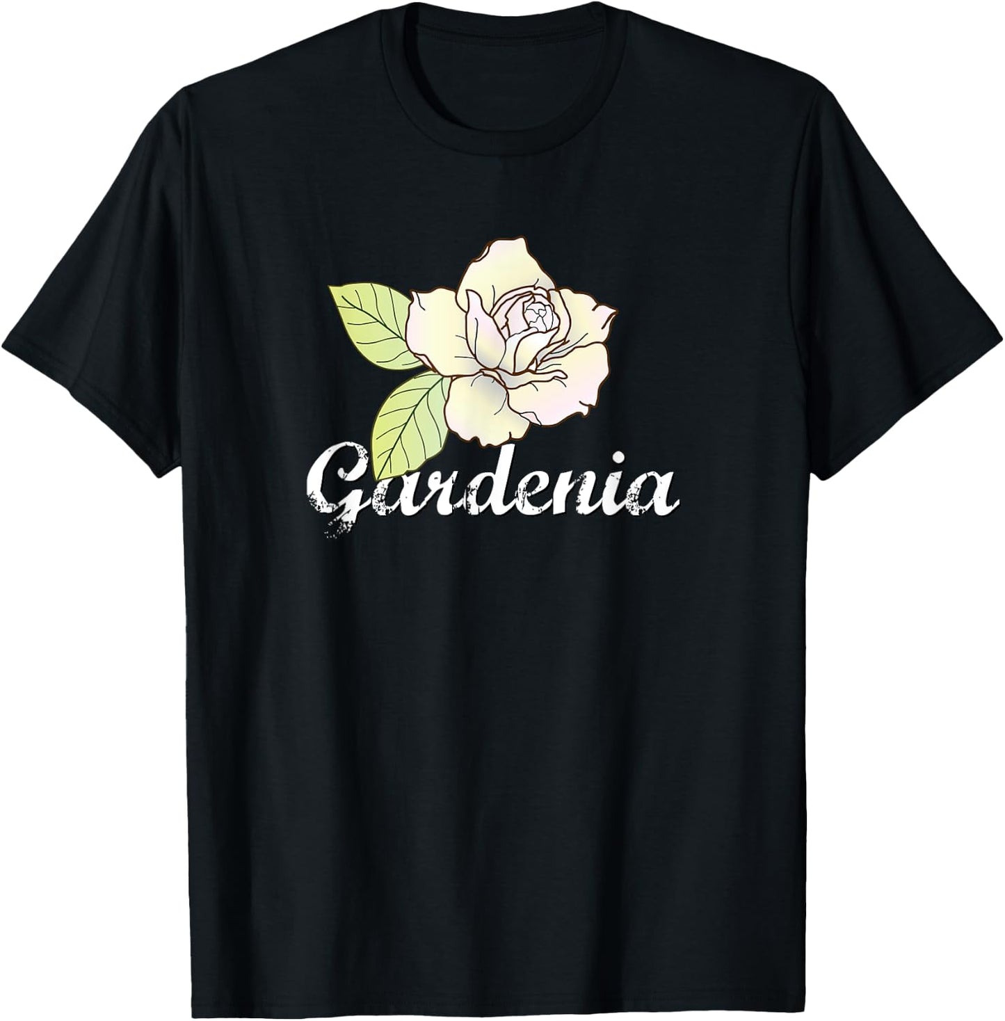 Cute Gardenia Flower Shirt, Gardening Gift, Garden T Shirt T-Shirt - T-Shirt | Black