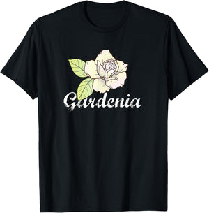 Cute Gardenia Flower Shirt, Gardening Gift, Garden T Shirt T-Shirt - T-Shirt | Black