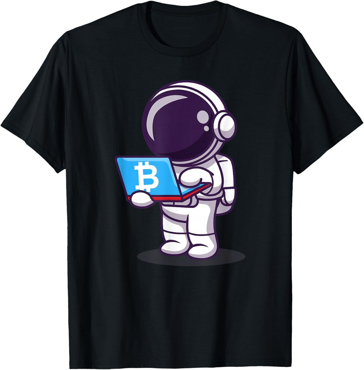 Astronaut buying ticket to the moon with BTC Bitcoin T-Shirt - T-Shirt | Black