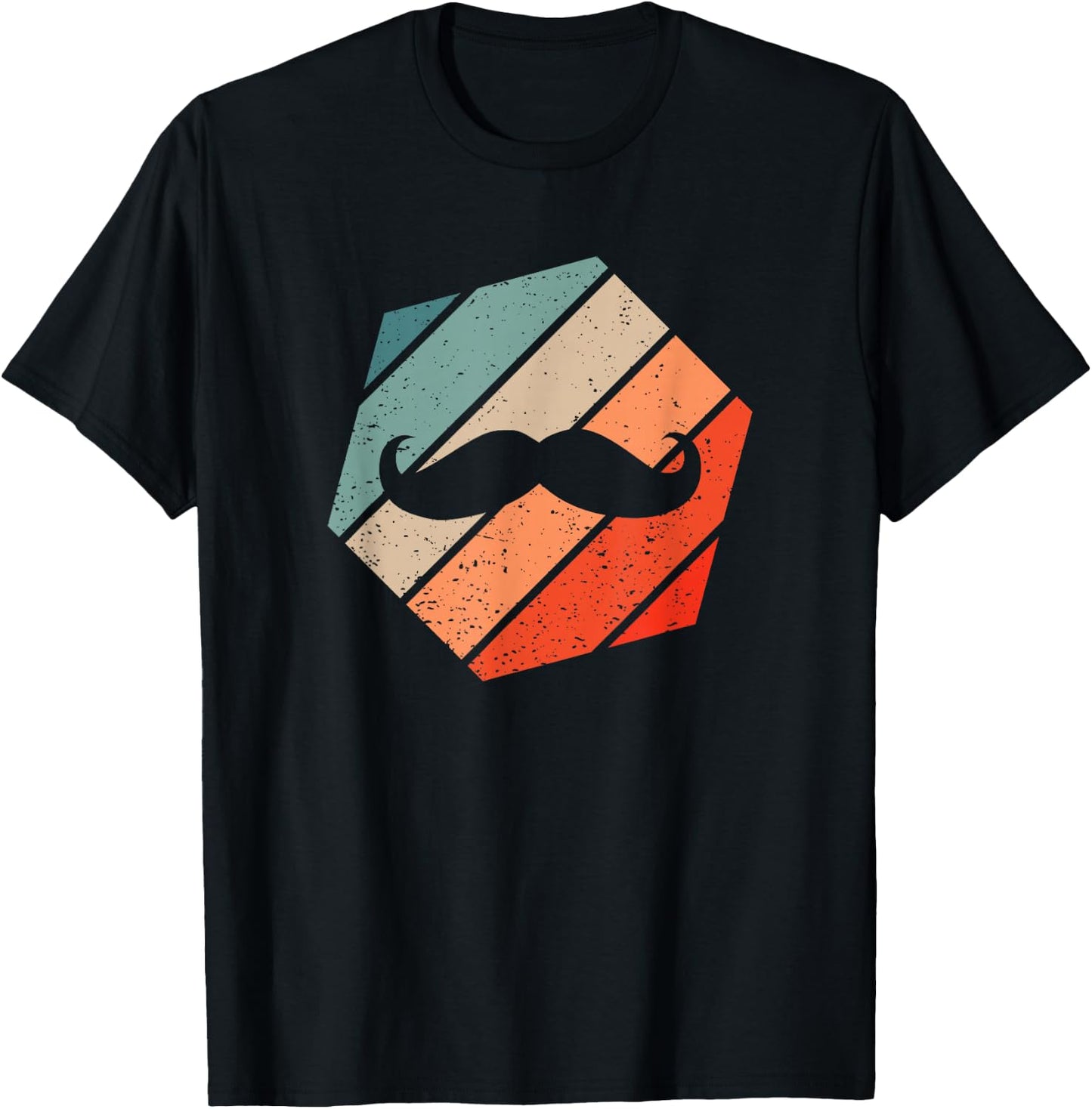 Mustache Retro Style Vintage T-Shirt - T-Shirt | Black