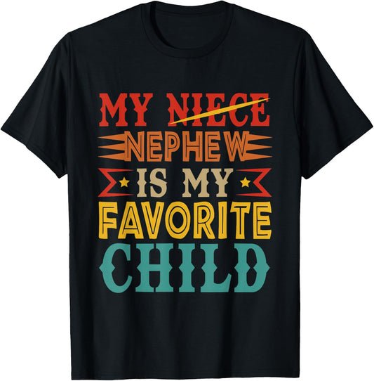 Vintage Nephew Is My Favorite Cute Child Sarcastic Family T-Shirt - T-Shirt | Black